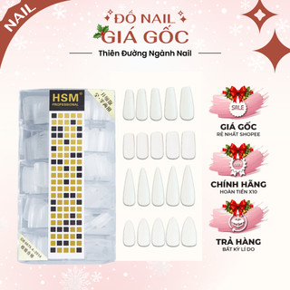  Móng úp tay giả đủ form vuông thang nhọn bầu HSM chính hãng nhám trong chuẩn size nail 500 móng 