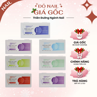  Móng úp Vinimay chính hãng mặt trơn - Hộp 552 móng tay giả 12 size đủ form chia rõ số size 