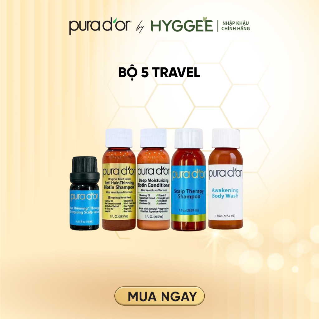 Minisize Sản Phẩm Pura D'or Bestseller – Dầu Gội Xả, Sữa Tắm, Tinh Chất Mọc Tóc