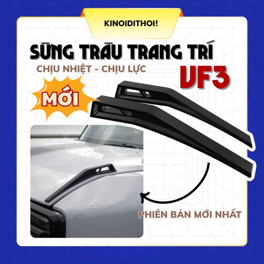 [1 cặp] Sừng trâu trang trí VF3 bản mới nhất