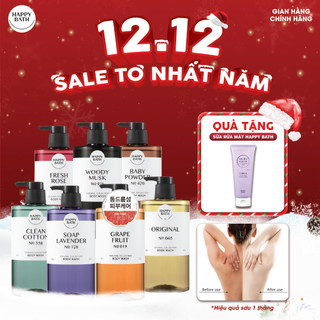  Sữa Tắm Happy Bath Tẩy Da Chết Nhẹ Nhàng Giúp Da Đều Màu Trẻ Hóa Sữa Tắm Dưỡng Da Cấp Ẩm 910ml 