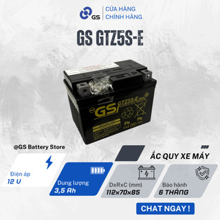  Bình ắc quy GS GTZ5S-E 12V 3,5Ah dùng cho xe Wave Future Exciter Click 110 Sirius Fi - Siêu bền 