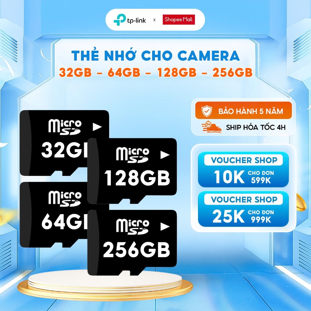 Thẻ nhớ Camera Micro SD 32GB 64GB 128GB 256GB tốc độ cao chuẩn nén dùng cho Camera và máy ảnh