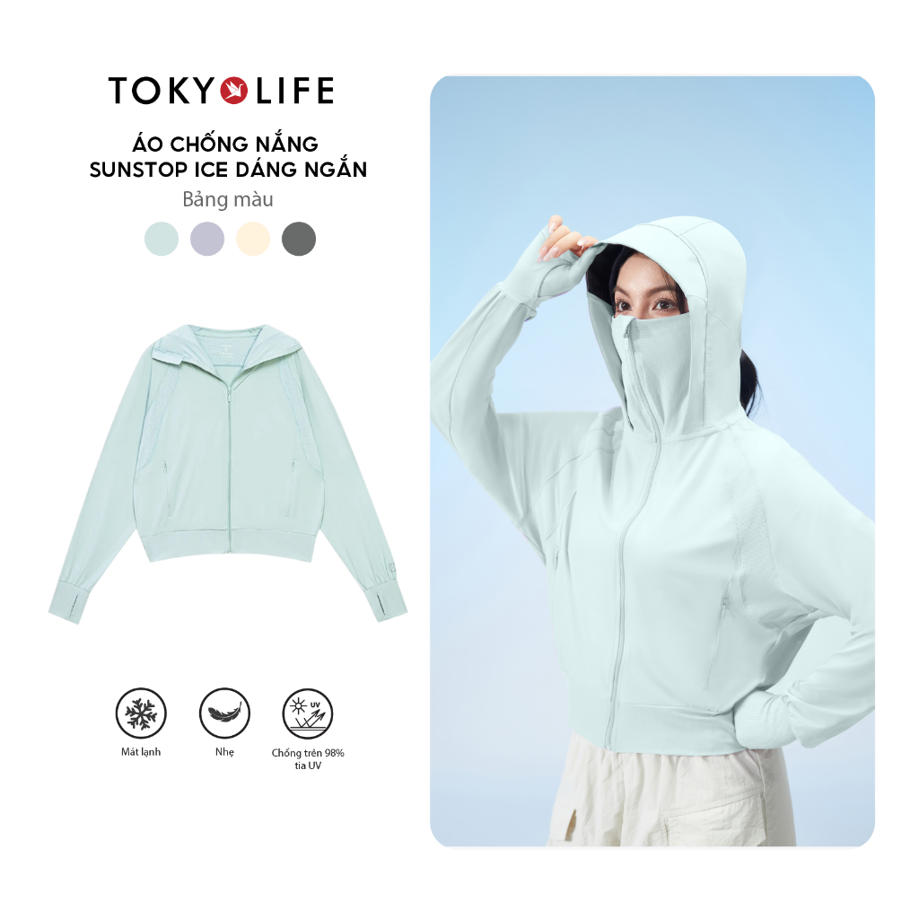 [KOL x TokyoLife]  Áo khoác chống nắng chống tia UV Nữ Sunstop Ice mát lạnh thoáng khí 40003392 F9UV