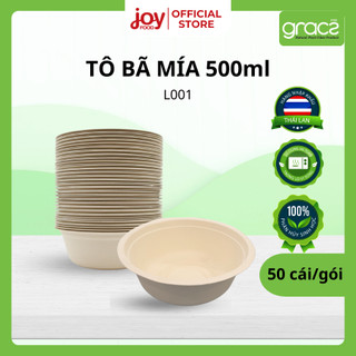  50 chén  tô  bát bã mía Gracz Thái Lan 500ml dùng 1 lần cho tiệc tùng thân thiện môi trường L001 