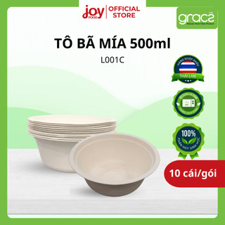  10 tô bã mía dùng 1 lần Gracz  Thái Lan  500ml  trắng  L001C 