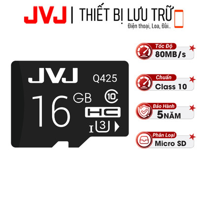 Thẻ Nhớ JVJ 16G U3 Class 10 tốc độ cao - Dùng cho CAMERA, Điện thoại, Máy ảnh,... Bảo Hành 5 Năm
