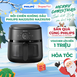  Nồi Chiên Không Dầu PHILIPS NA220 00 NA230 00  4.2L - 6.2L  Cửa Sổ Kính - Hàng Chính Hãng 