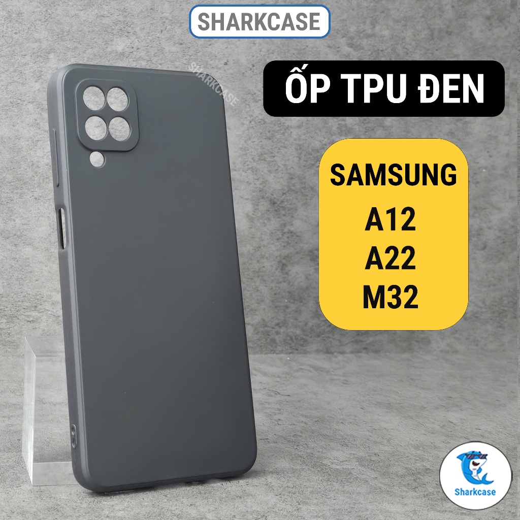 Ốp lưng Samsung A12, A22, M32 4G 5G cạnh vuông bảo vệ cam nhựa dẻo Vỏ bao lưng điện thoại ss shark