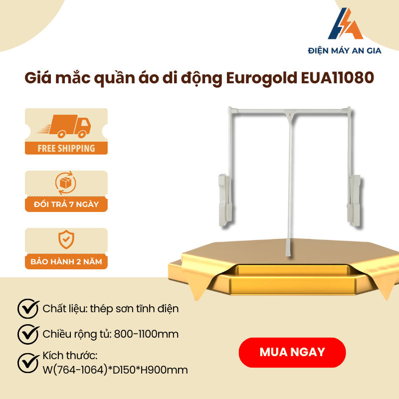 Giá Mắc Quần Áo Di Động Eurogold EUA11080 – Thép Sơn Tĩnh Điện, Chắc Chắn, Lắp Đặt Dễ Dàng – PEB