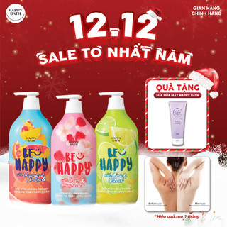  Sữa Tắm Happy Bath Be Happy Dưỡng Trắng Cho Da Lưu Hương Lâu Thơm Mát Tự Nhiên Sau Khi Tắm 900g 