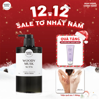   No.976  Sữa Tắm Happy Bath Lưu Hương Lâu 910g Hương Gỗ  Ấm Áp Pha Xạ Hương Sang Trọng Quyến Rũ 