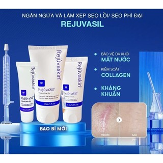 Gel ngăn ngừa sẹo và làm xẹp sẹo lồi, sẹo phì đại Rejuvaskin Rejuvasil Silicone Scar Gel
