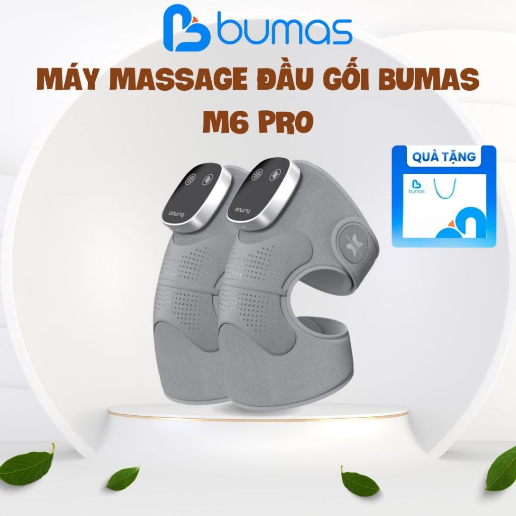 Máy Massage Đầu Gối BUMAS M6 Pro - Bốn Đầu Điểm Massage Khóa Nhiệt Chườm Nóng Kéo Dài Thời Lượng Pin