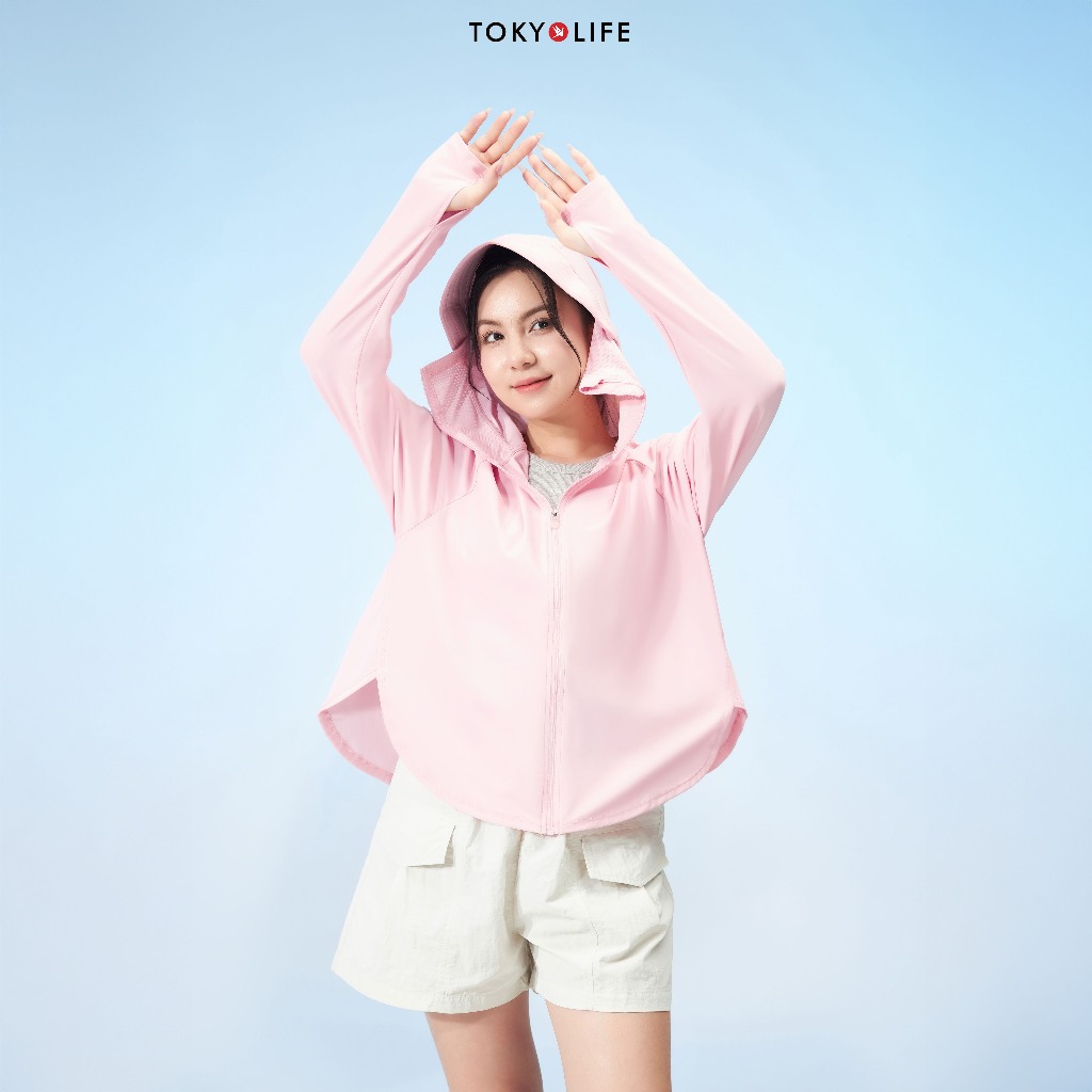 [KOL x TokyoLife]  Áo khoác chống nắng chống tia UV Nữ SunStop Ice làm mát mũ rộng vành 40003400 F9UVJ095R TOKYOLÌFE | BigBuy360 - bigbuy360.vn