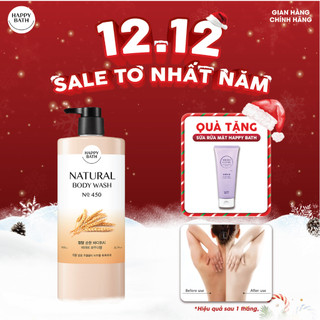  Sữa Tắm Happy Bath 900g Natural Body Wash Thành Phần Từ Gạo Giúp Da Trắng Sáng Mềm Mịn Tự nhiên An Toàn Cho Da 