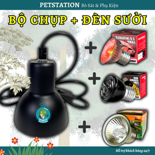  Combo Bộ Chụp Đèn Và Đèn Sưởi UVA UVB Cho Bò Sát Rùa Chó Mèo Dùng Sưởi Ấm Và Cung Cấp Tia UV 
