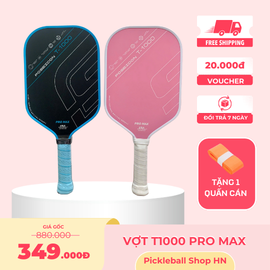Vợt Pickleball T1000 PRO Max, vợt nhẹ dễ cầm, trợ lực cực mạnh cho người mới chơi