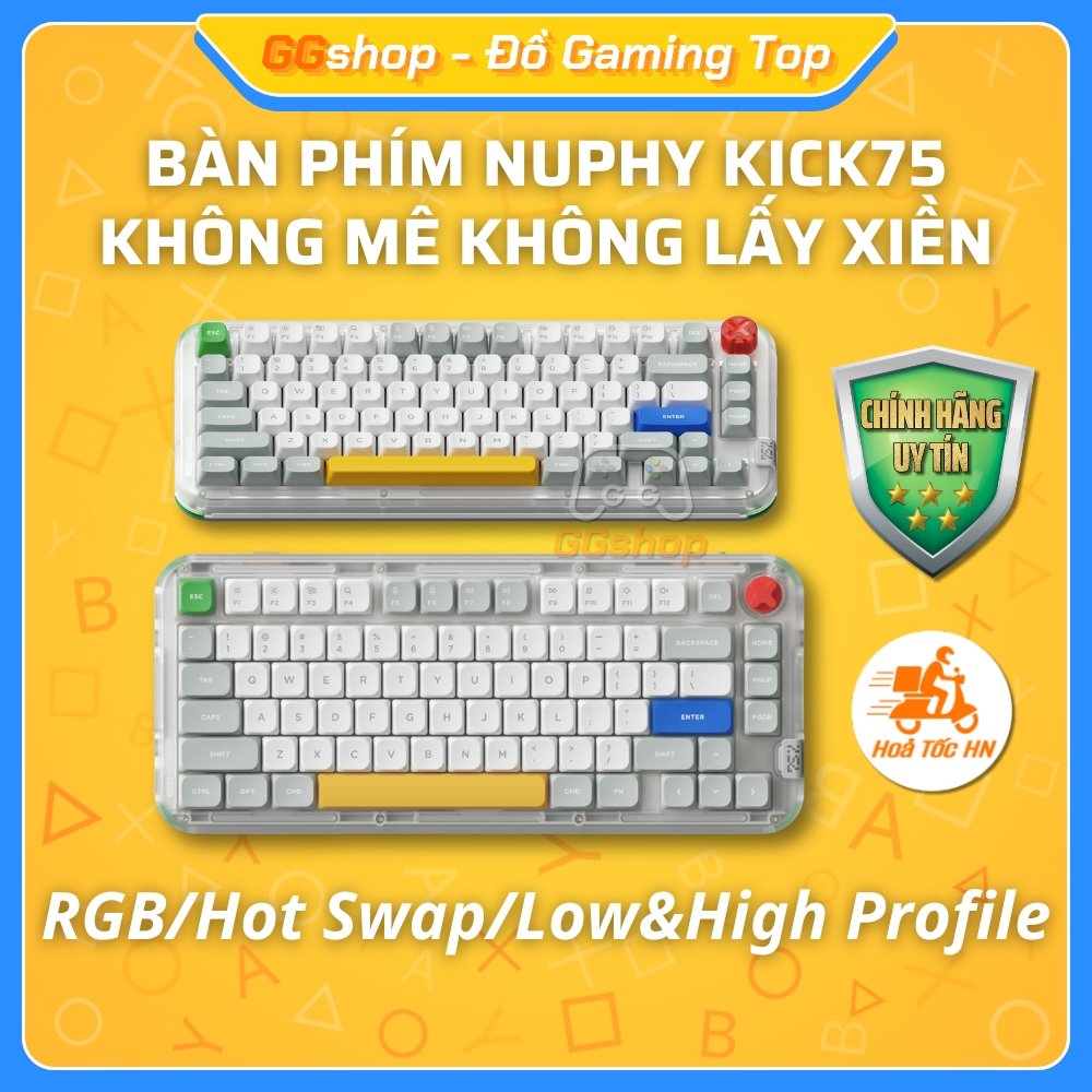 Bàn Phím Cơ Nuphy Kick75 Tri-mode LED RGB Cho Windows/macOS/Linux