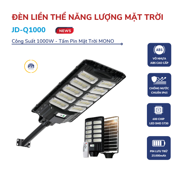 ĐÈN ĐƯỜNG NĂNG LƯỢNG MẶT TRỜI JD-Q1000