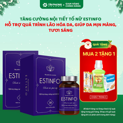 Viên Uống TPBVSK ESTINFO Hỗ trợ Tăng Cường Nội Tiết Tố Nữ Lọ 60 Viên TTP025
