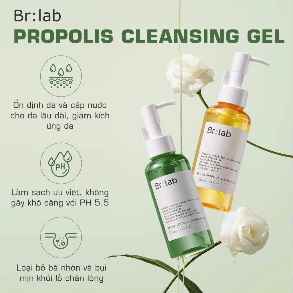 Gel rửa mặt br:lab keo ong