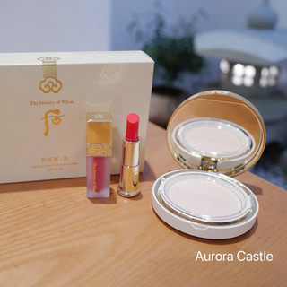  Phấn Phủ The Whoo Gongjinhyang Mi Luxury Glow Pressed Powder Special Set  1phấn +2 son mini  