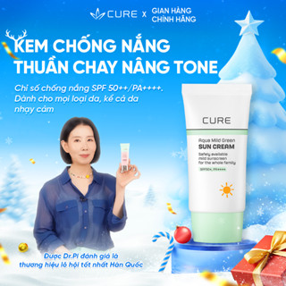  Kem Chống Nắng Thuần Chay Nâng Tone Vật Lý Kiềm Dầu Kháng Mô Hôi SPF50+ PA++++ Cure Aloe 40ml 