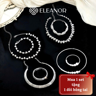 Dây chuyền vòng tay bông tai nữ Eleanor Accessories đính đá phụ kiện trang sức cô dâu 11361