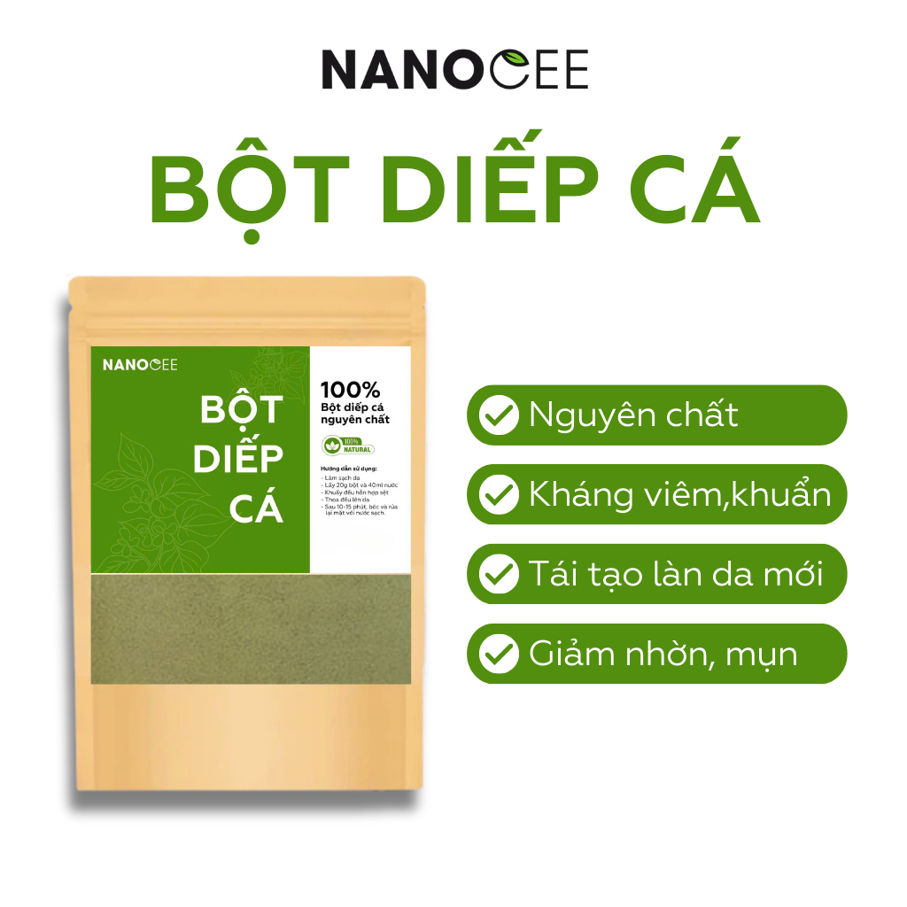 Bột diếp cá NANOCEE nguyên chất | Fish lettuce powder 100% Natural