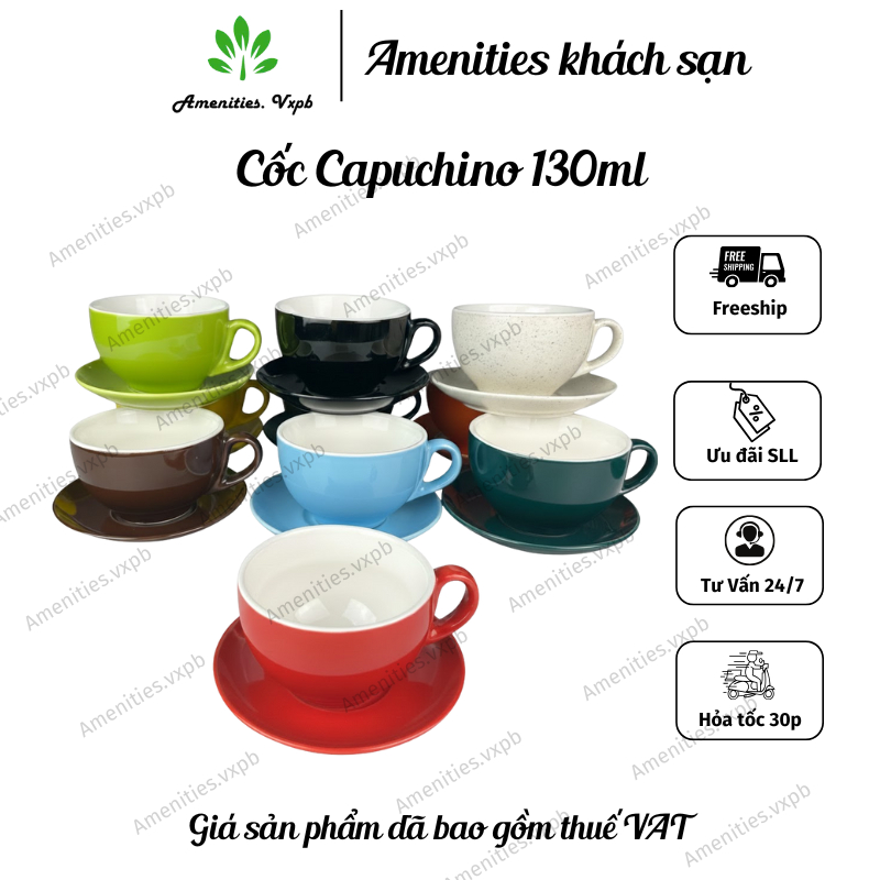 Bộ Cốc Capuchino gốm Bát Tràng đựng cafe cho quán cafe, nhà hàng, khách sạn,...