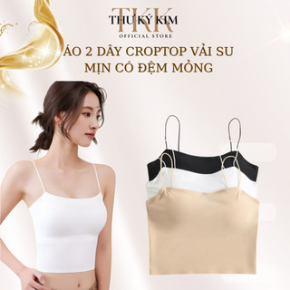  Áo Lá Su Mịn 2 Dây Croptop Có Mút Liền – Áo Bra Nữ Cao Cấp Mềm Mịn Tôn Dáng Freesize 