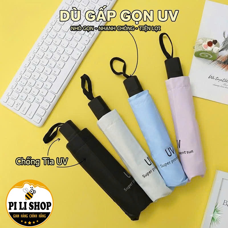 Ô Dù Che Mưa Nắng 2 Lớp Chống Tia UV Gấp Gọn, Dù Chống Nắng Cao Cấp Bền Đẹp