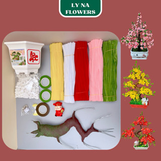  Phụ Kiện Làm Hoa Kẽm Nhung Tết Làm Hoa Mai Đào Bonsai Handmade 