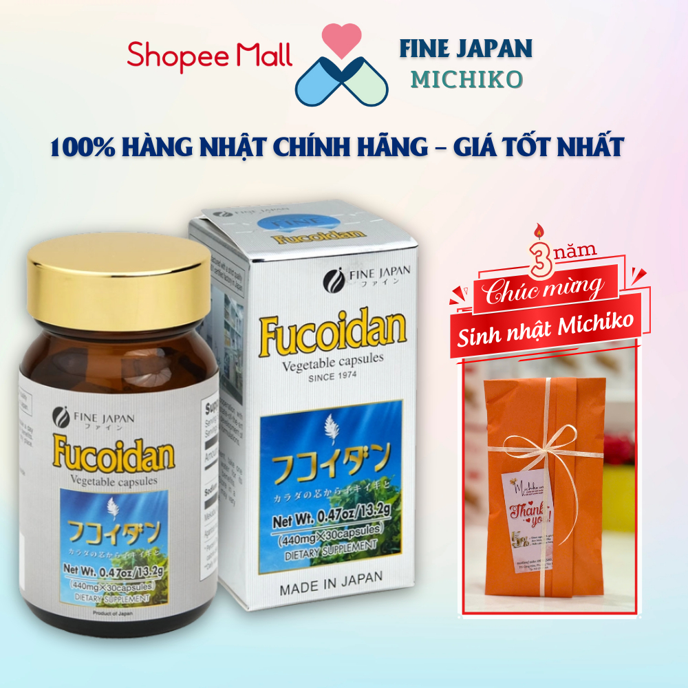 [Hàng Chính Hãng + Xuất VAT] Viên Uống Tảo Okinawa Fucoidan Fine Japan Fucoidan Nhật Bản 30 Viên