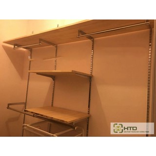 ( Hàng nhập YON )Thanh Ray Gắn Tường kết hợp Tay Đỡ, Kệ Treo Đồ, Chuyên Dụng Cho Kệ Shop & Siêu Thị