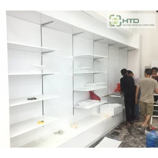( Hàng nhập YON )Thanh Ray Gắn Tường kết hợp Tay Đỡ, Kệ Treo Đồ, Chuyên Dụng Cho Kệ Shop & Siêu Thị