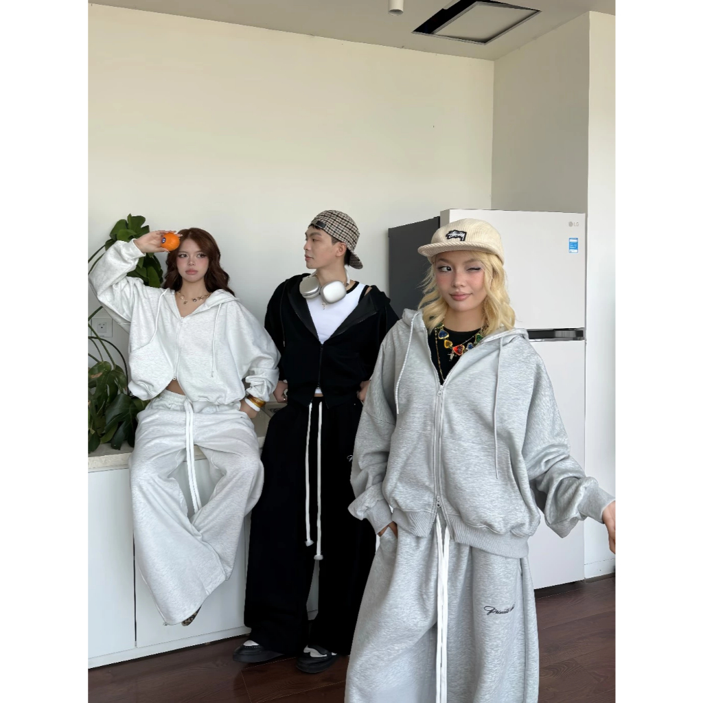 [Peinn] ÁO KHOÁC BOXY HOODIE ZIP PRIVATE CLUB EMPTI AK-09 BABY GIRL