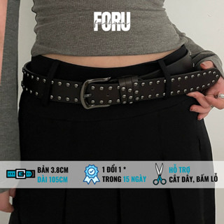 Thắt lưng y2k nam nữ phong cách punk thời trang, dây nịt lưng hiphop kiểu Mỹ bản rộng 3.8cm TL37