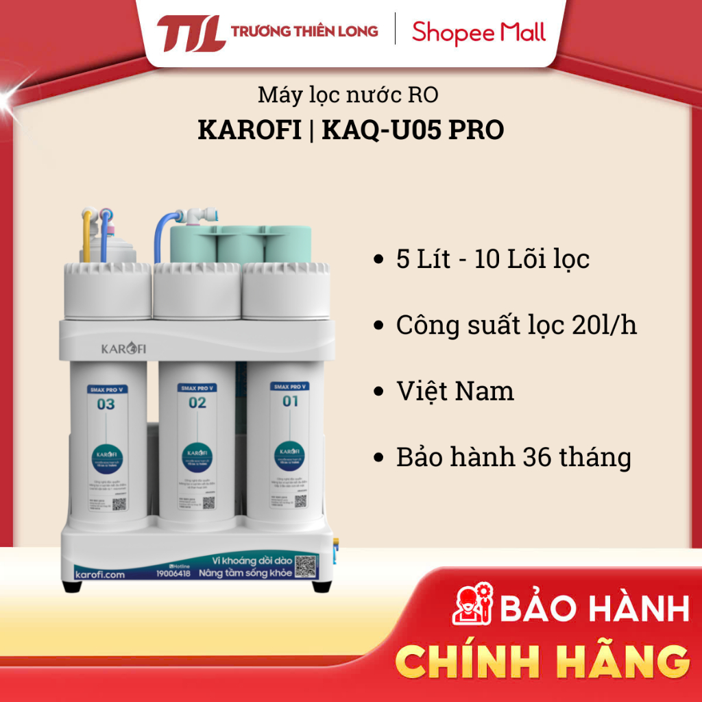 [Shopee - Lắp đặt 0Đ HN HCM] KAQ-U05 PRO | KAQ-U95 PRO - Máy Lọc Nước Để Gầm Karofi KAQ-U05 PRO | KA