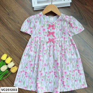  VC251203 Bộ tole ĐẦM tay ngắn cho bé gái 10kg-37kg với chất liệu tole 2 da mềm mát loại 1. Minmin baby 