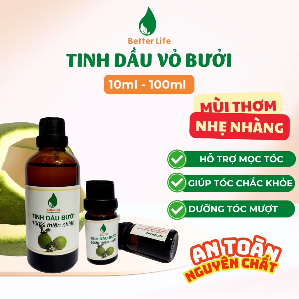 [SỈ] Tinh dầu Vỏ Bưởi thiên nhiên nguyên chất giúp mọc tóc, chăm tóc, dưỡng tóc chắc khỏe, óng mượt