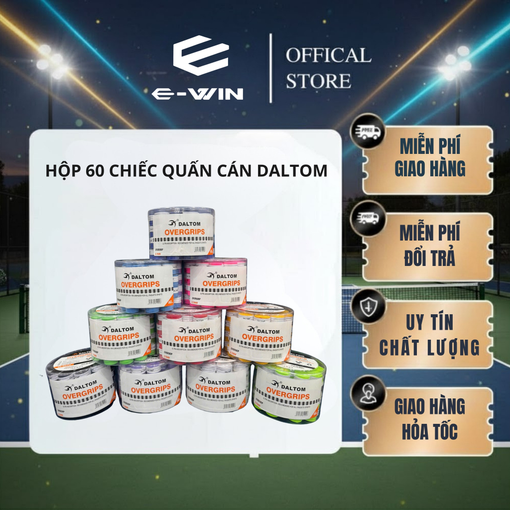 Combo 20 40 60 Chiếc Quấn Cán DATOM Quấn Vợt Pickleball, Cầu Lông, Tennis Thấm Hút Mồi Hôi Cực Tốt.