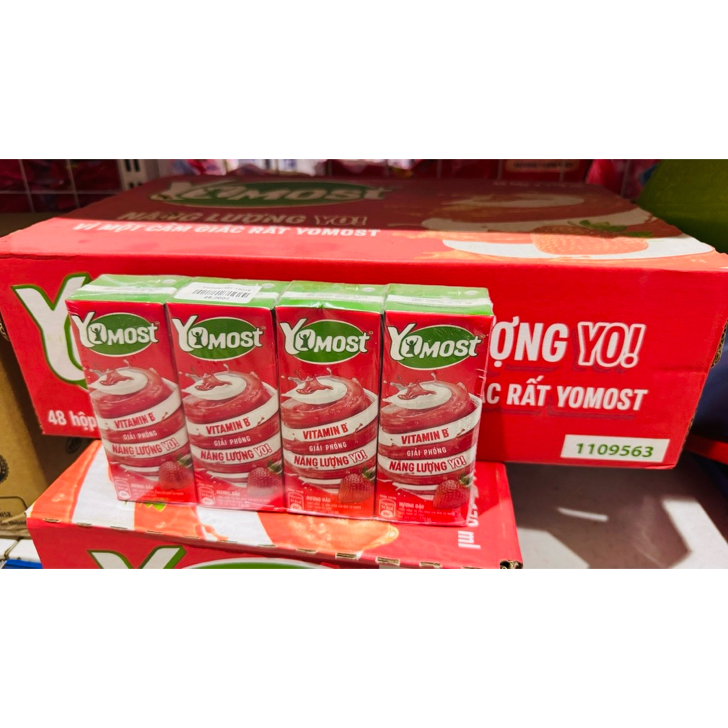 sữa yomost thùng 48 hộp 170ml hương dâu