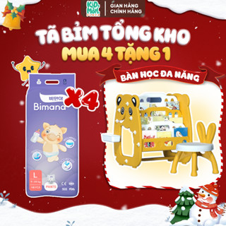   4BM   TẶNG BÀN HỌC GIÁ SÁCH  COMBO 4 bịch tã bỉm quần dán Bimana Hàn Quốc thấm tốt mỏng thoáng đủ size 