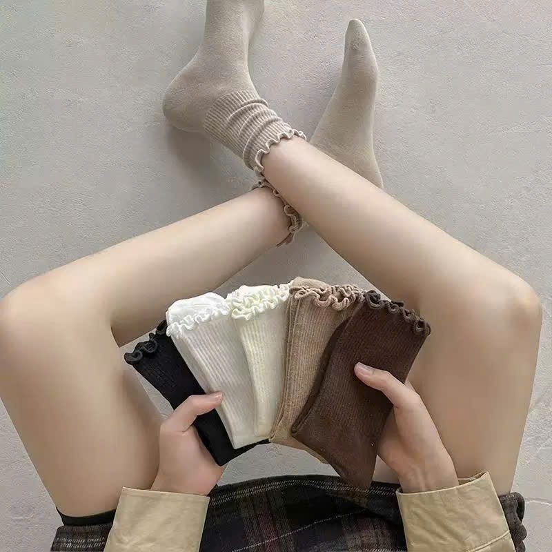 Tất vớ bèo cao, vớ tất bèo nhún cao cổ tag cao cấp giữ ấm mùa đông phong cách ballet Lolita boost ca