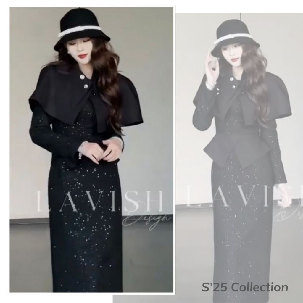 Set Váy Dạ Tay Dài Thanh Lịch Chất Liệu Cao Cấp Thoải Mái, Phù Hợp Trong Nhiều Dịp Lavish Design - S