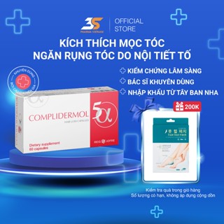  Viên Uống Complidermol 5α - Chống Rụng Tóc Do Rối Loạn Nội Tiết Tố Nữ Kích Thích Mọc Tóc Hiệu Quả Hộp 60 Viên 