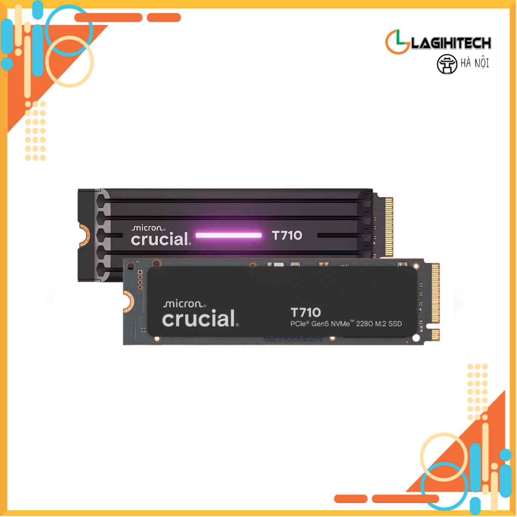 Ổ Cứng Gắn Trong SSD Crucial T710 1TB / 2TB NVMe Gen5 M.2 2280 - Bảo Hành 5 Năm