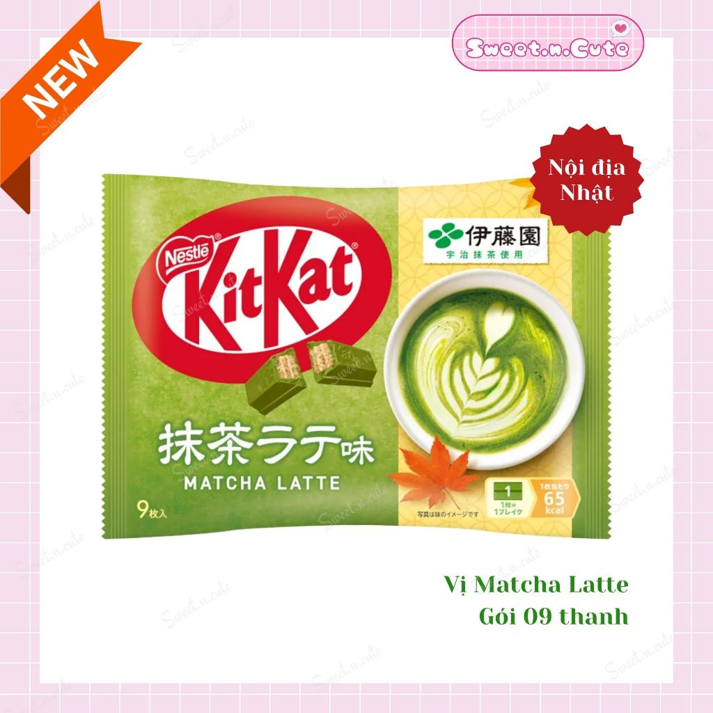 [Hàng sẵn] KitKat Chocolate nội địa Nhật - Kitkat vị Matcha Latte - Gói 9 thanh